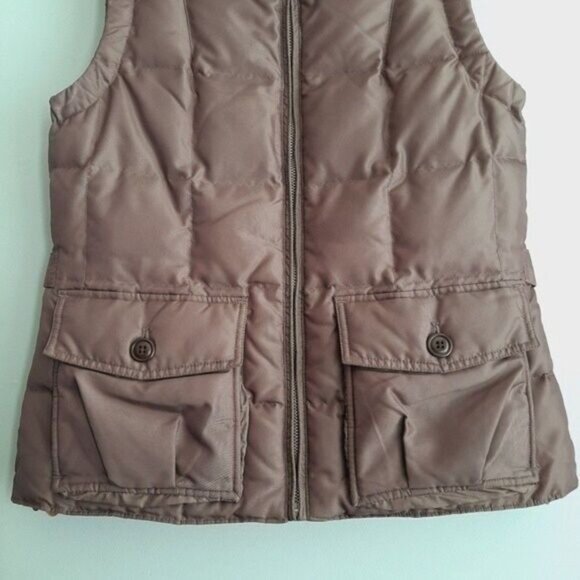 EDDIE BAUER Yukon 550 Quilted Goose Down Vest Tan Brown Sz M - Picture 4 of 11